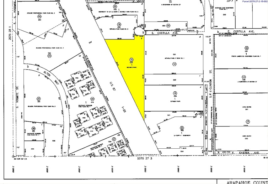 9250 E Costilla Ave, Greenwood Village, CO for lease - Plat Map - Image 2 of 17