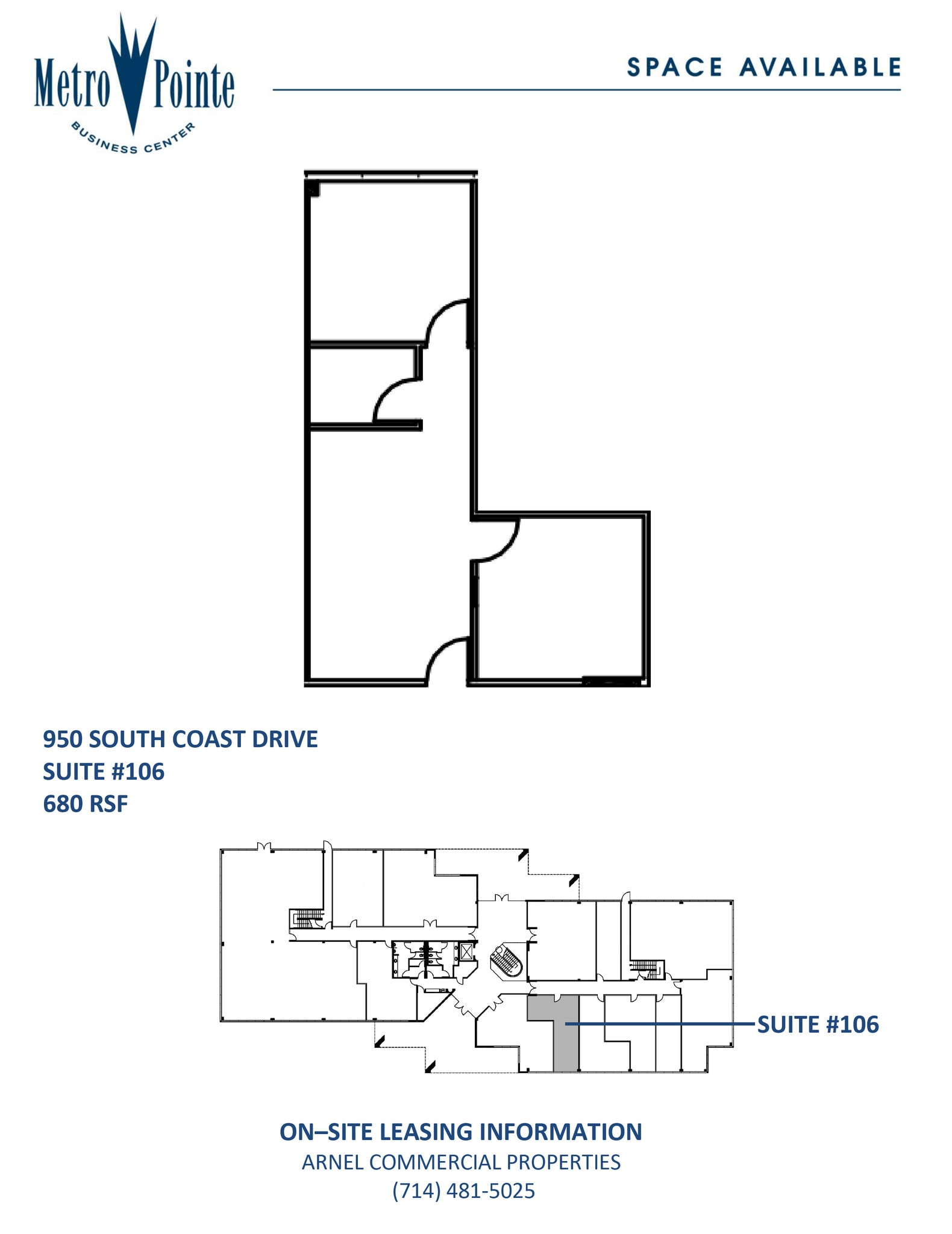 950 S Coast Dr, Costa Mesa, CA for lease Floor Plan- Image 1 of 1