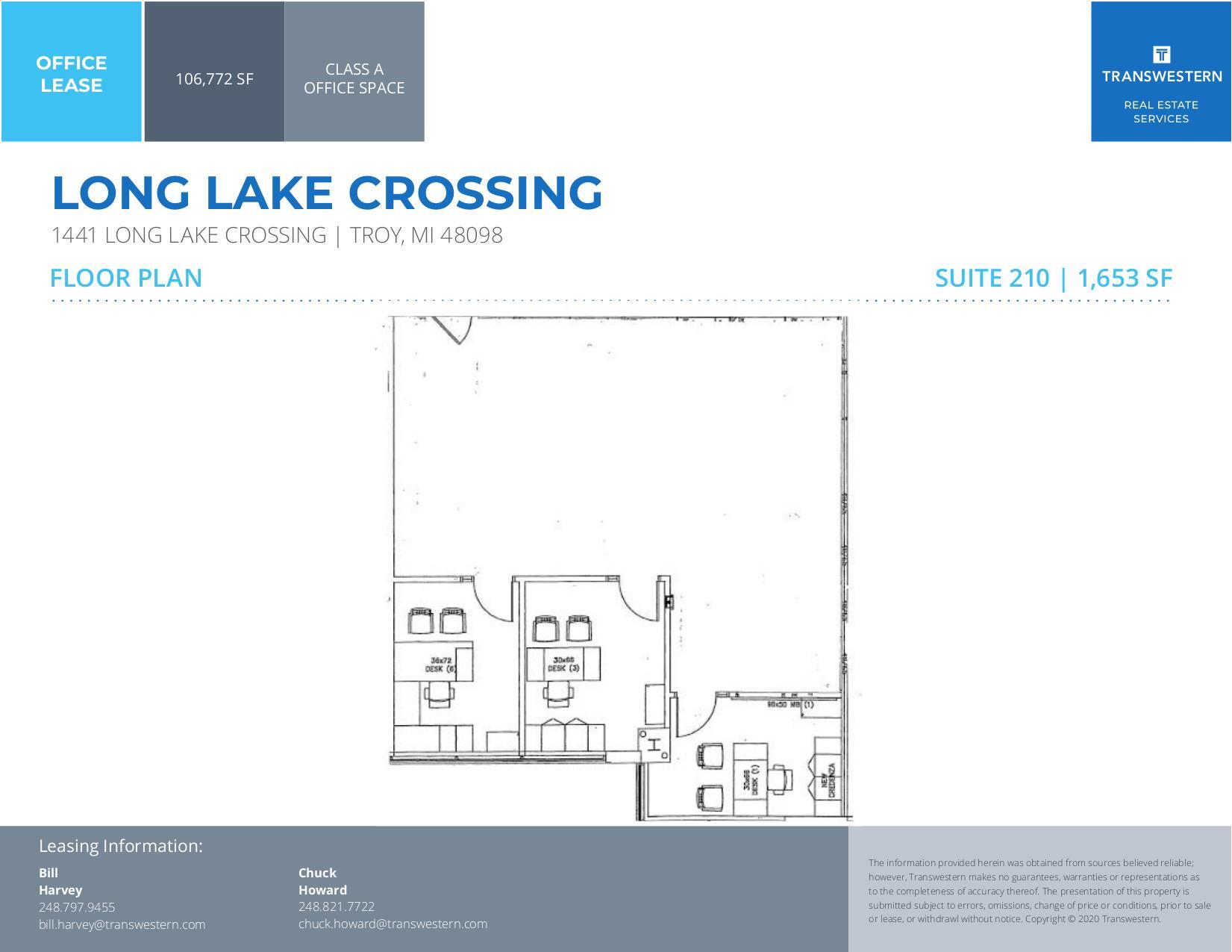 1441 W Long Lake Rd, Troy, MI for lease Floor Plan- Image 1 of 1