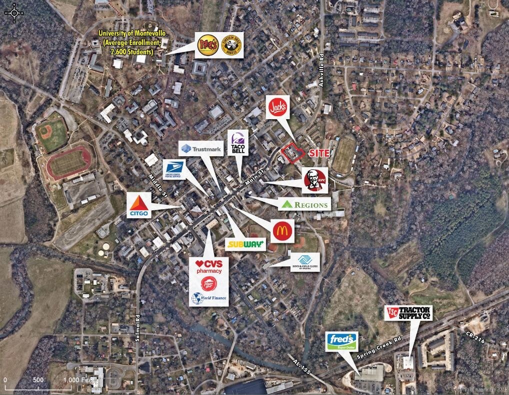 1032 Main St, Montevallo, AL for sale Aerial- Image 1 of 1