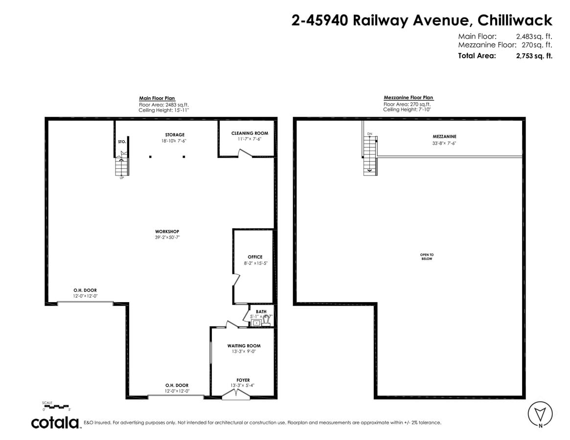 45940 Railway Ave, Chilliwack, BC V2P 1L3 - Unit 2 - - Floor Plan - Image 1 of 4