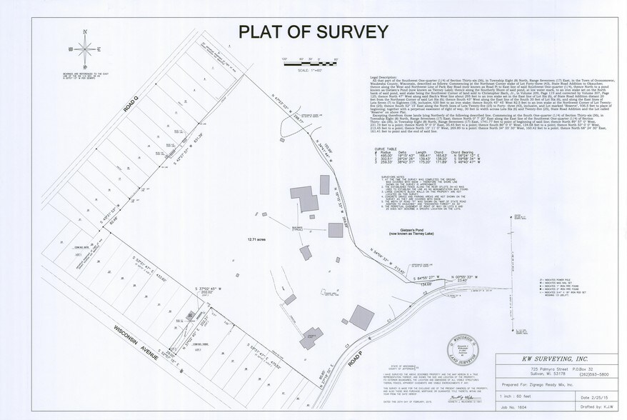 N50W34548 Road P, Okauchee, WI for sale - Plat Map - Image 1 of 1
