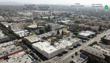 101 E Commonwealth Ave, Fullerton, CA - AERIAL  map view