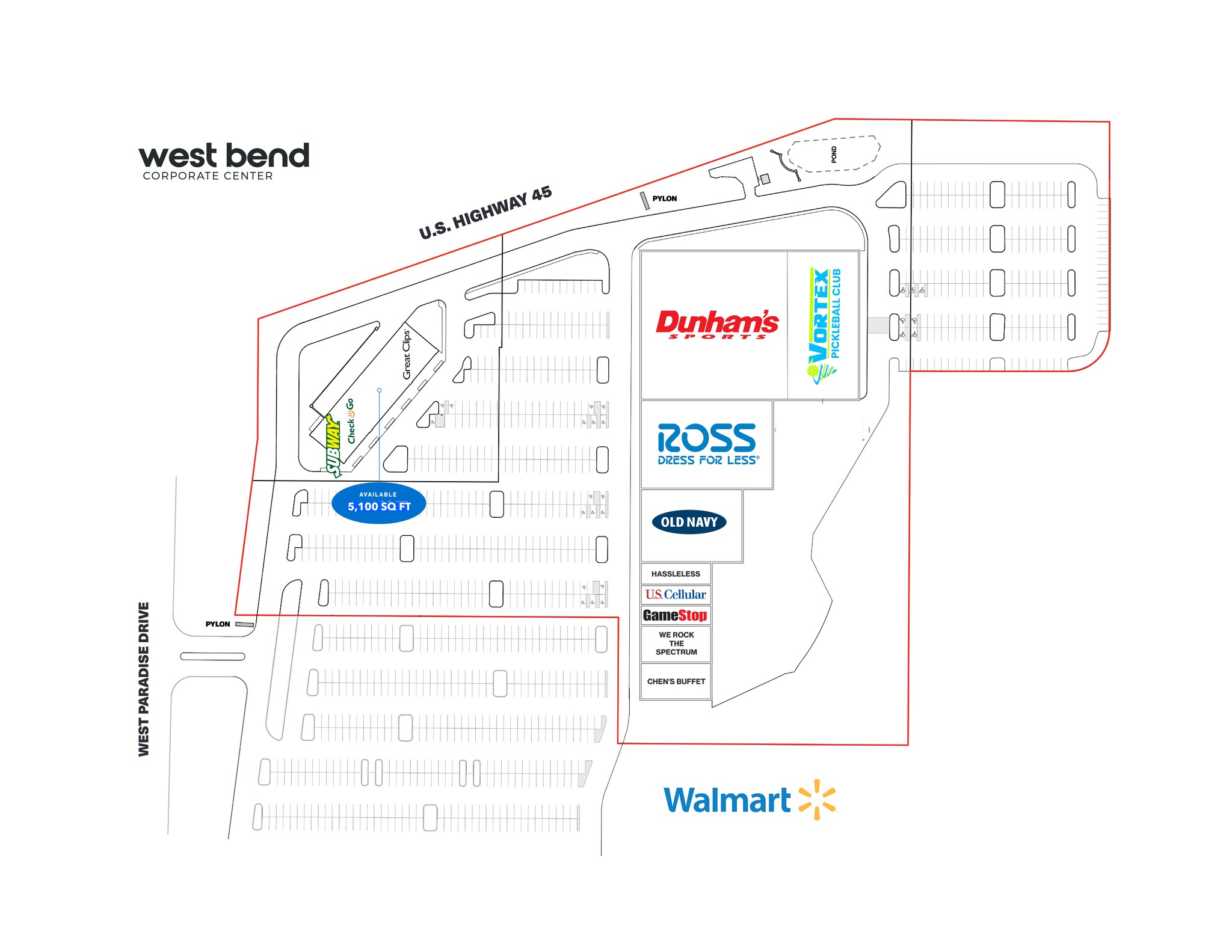 1291-1341 W Paradise Dr, West Bend, WI for lease Site Plan- Image 1 of 1