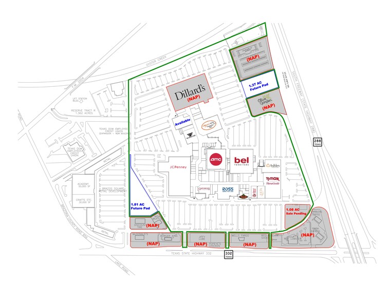 SH 288 and TX 332, Lake Jackson, TX for lease - Site Plan - Image 1 of 2