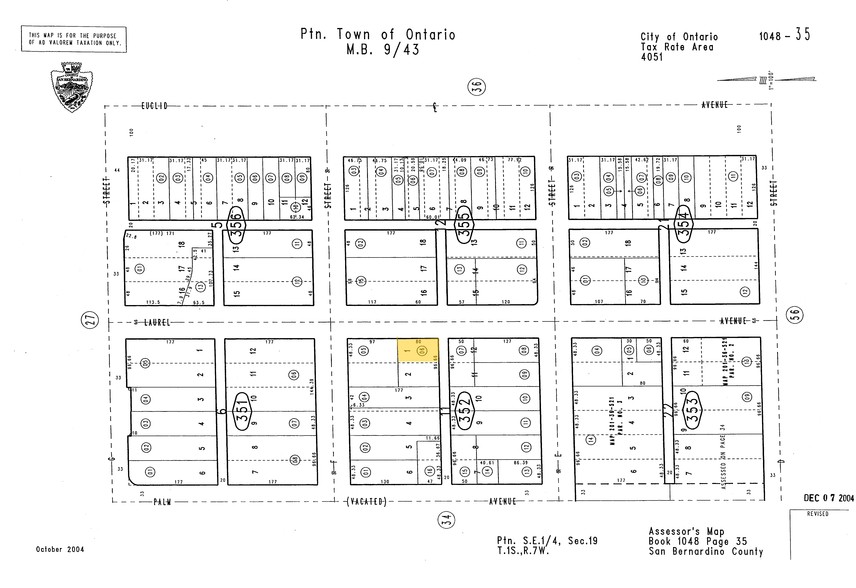 521-525 N Laurel Ave, Ontario, CA for sale - Plat Map - Image 3 of 12