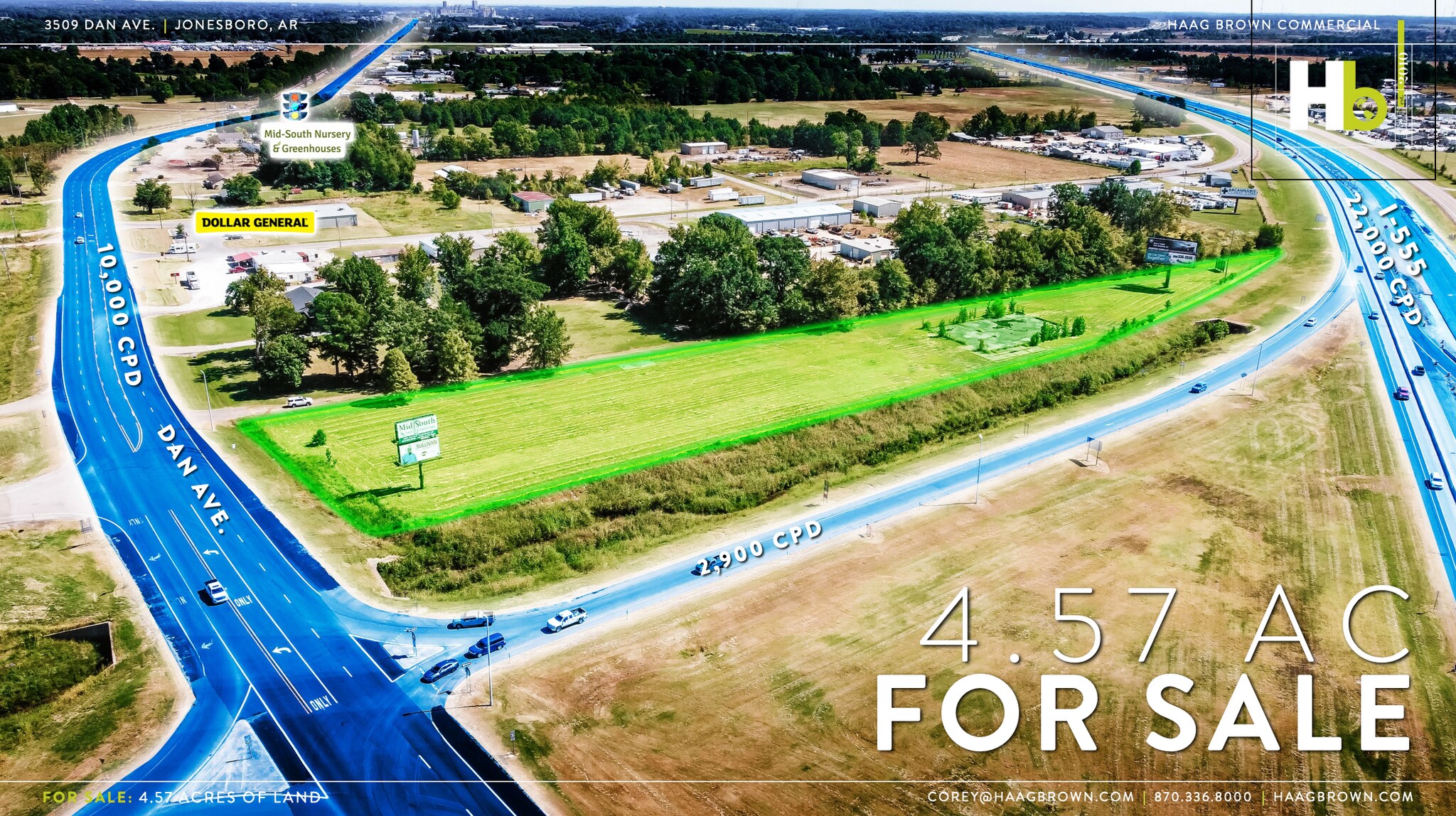 3509 Dan Ave, Bono, AR 72416 Prime Land at I555 & Dan Avenue