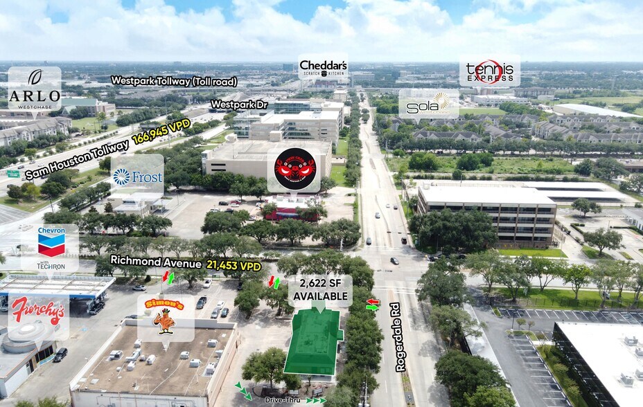 10454 Richmond Ave, Houston, TX for lease - Aerial - Image 3 of 4