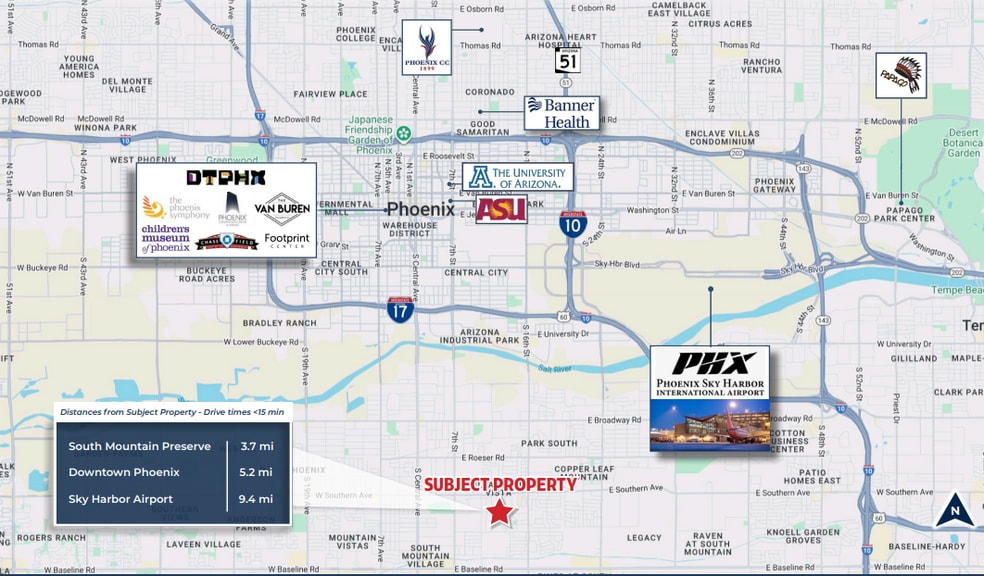 6243 S 12th Pl, Phoenix, AZ for sale - Aerial - Image 2 of 3