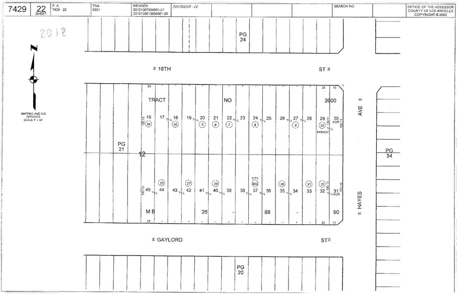 2021 W Gaylord St, Long Beach, CA for sale - Plat Map - Image 1 of 1