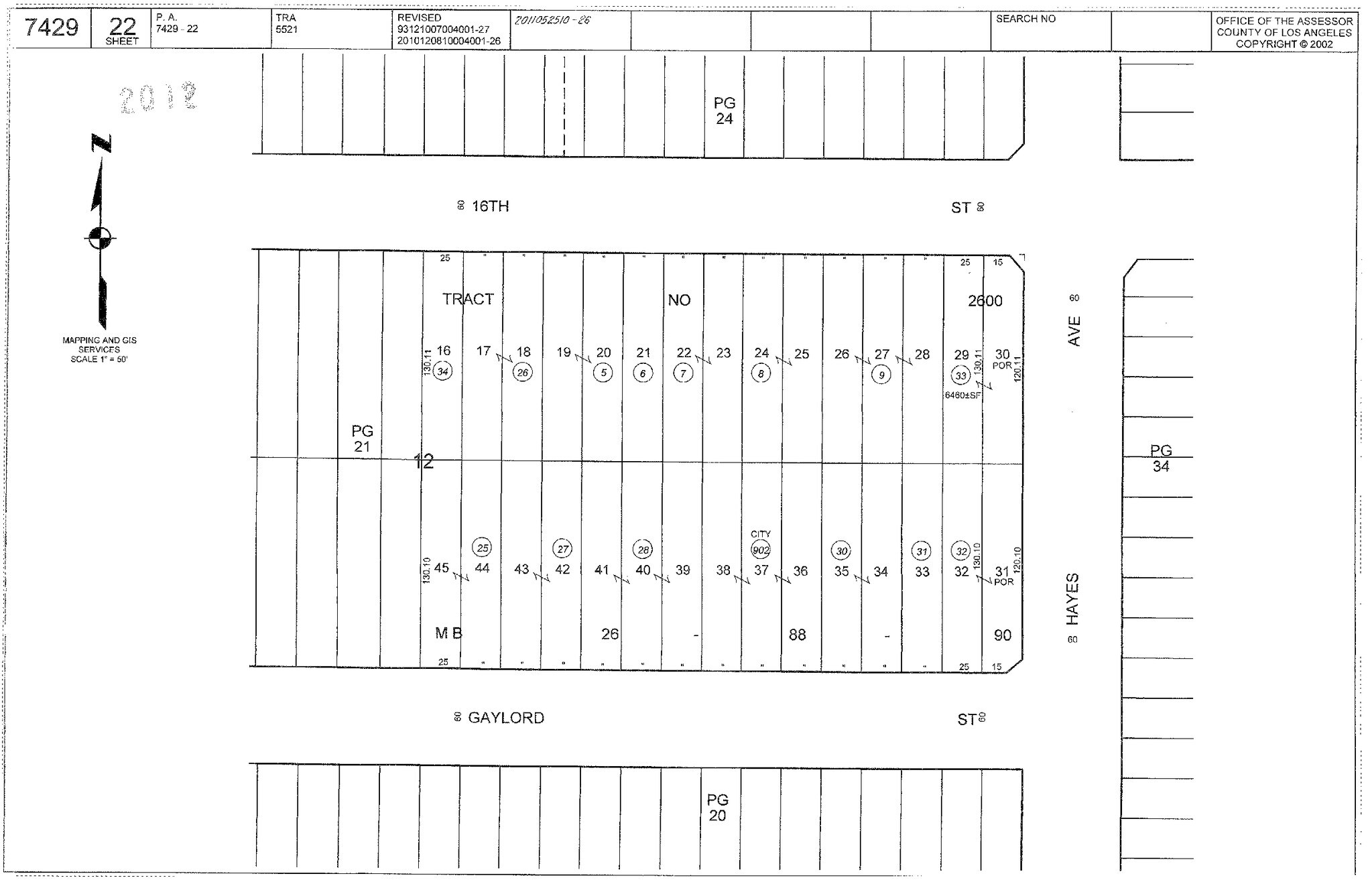 2021 W Gaylord St, Long Beach, CA for sale Plat Map- Image 1 of 1