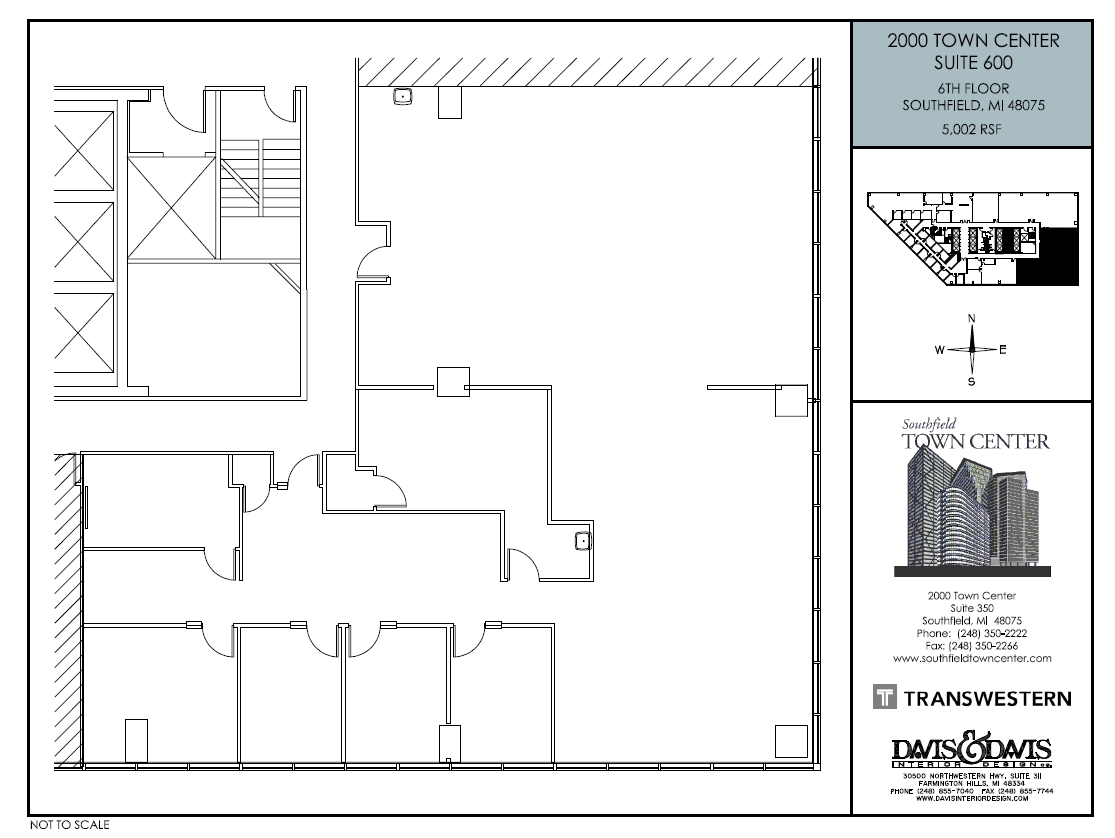 1000-4000 Town Center, Southfield, MI for lease Floor Plan- Image 1 of 2