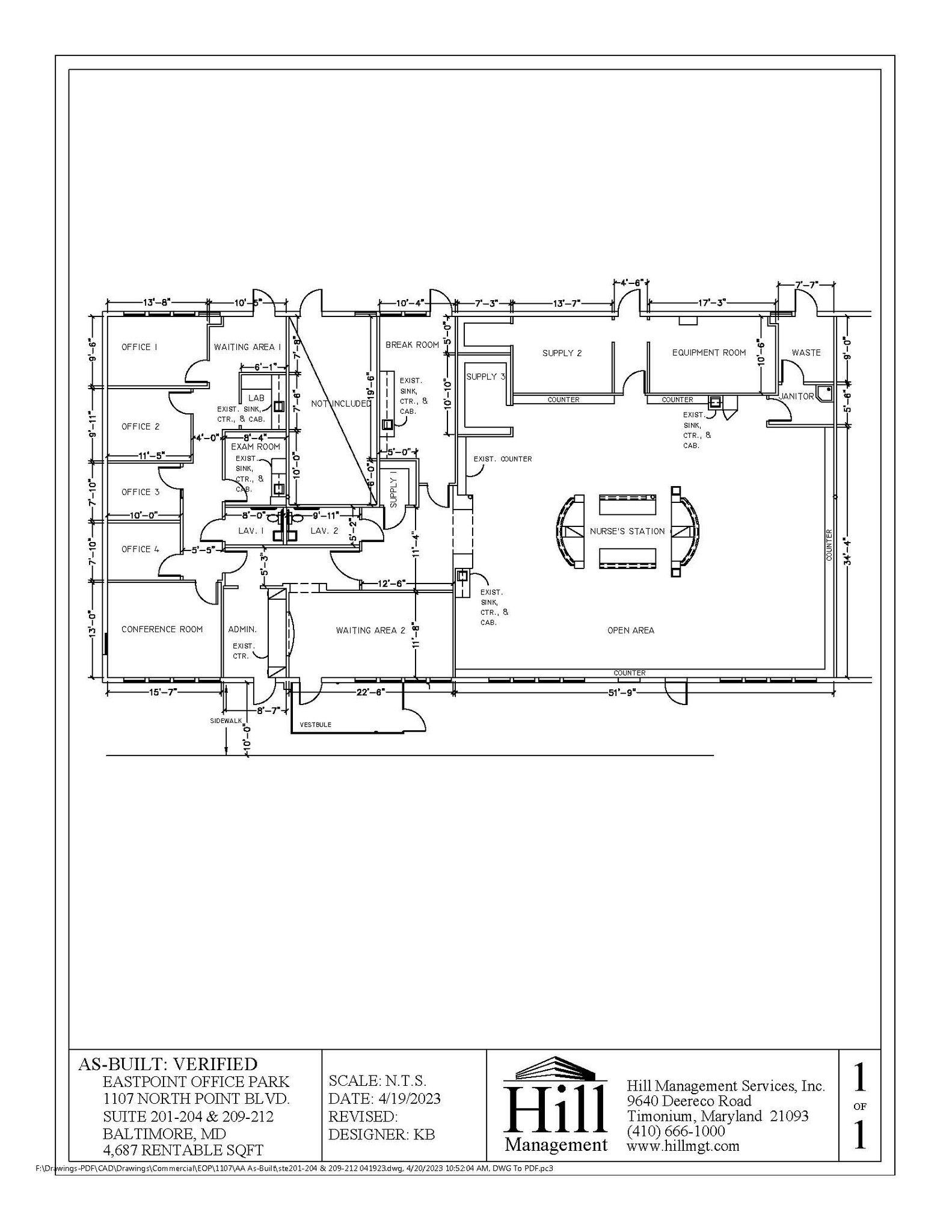 1107 N Point Blvd, Baltimore, MD for lease Floor Plan- Image 1 of 1