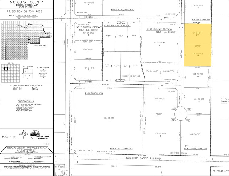 101-109 S 57th Dr, Phoenix, AZ for lease - Plat Map - Image 2 of 2