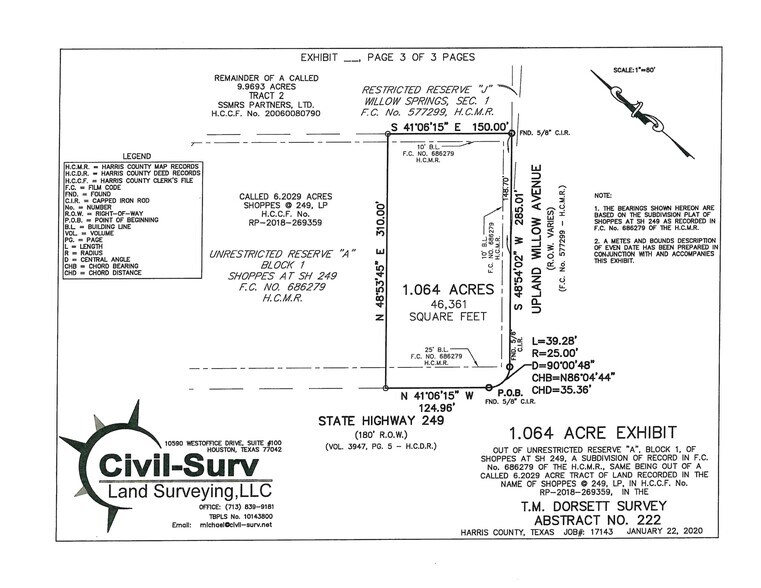 Hwy 249 & Upland Willow Ave, Houston, TX for sale - Site Plan - Image 3 of 3