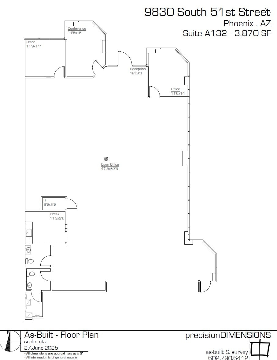 9831 S 51st St, Phoenix, AZ for lease Floor Plan- Image 1 of 11