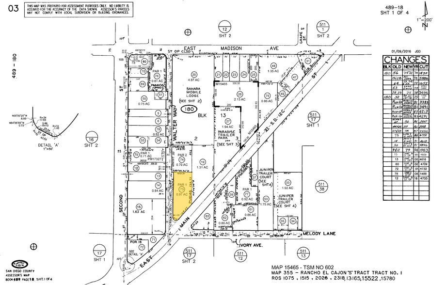 1324 E Main St, El Cajon, CA for sale - Plat Map - Image 2 of 4