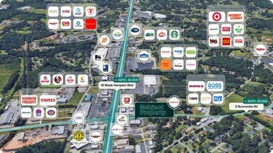 1232 W Wade Hampton Blvd, Greer, SC - AERIAL  map view