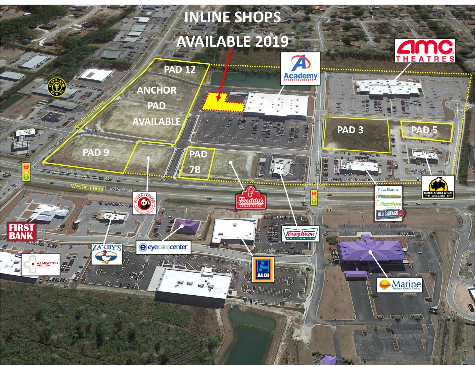 4141 Western Blvd, Jacksonville, NC for lease Aerial- Image 1 of 6