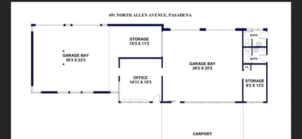 491 N Allen Ave, Pasadena, CA for lease Floor Plan- Image 2 of 2