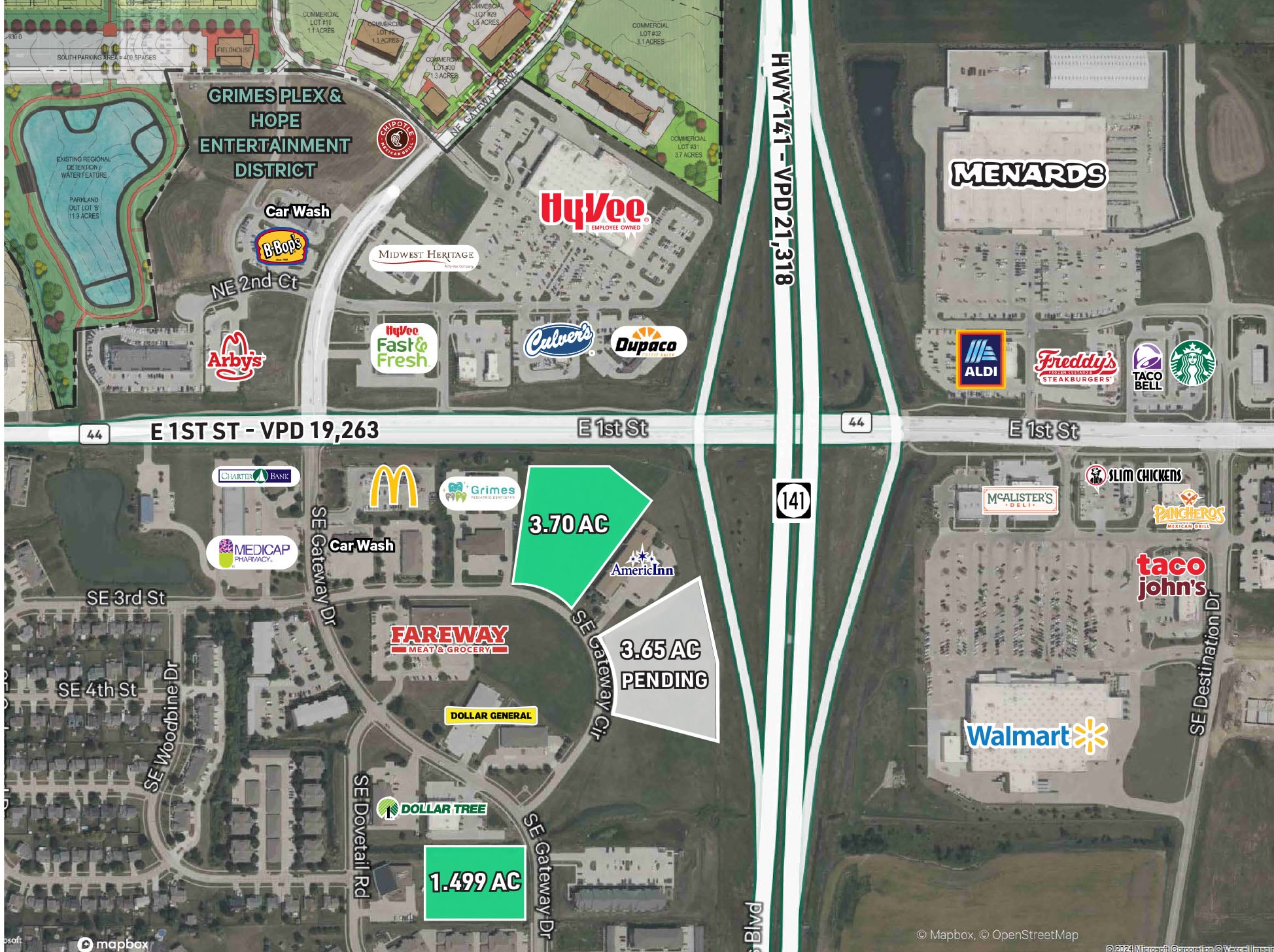 550-SE Gateway Dr, Grimes, IA for sale Aerial- Image 1 of 3