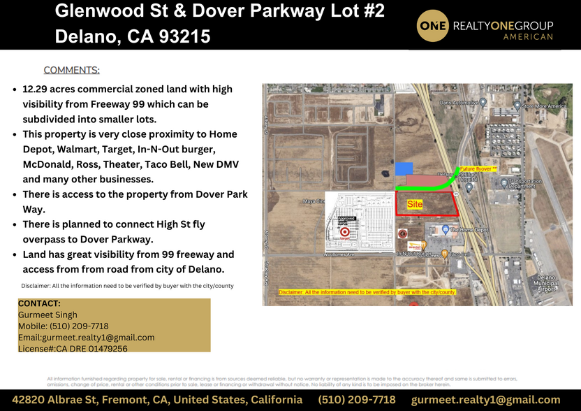 Glenwood St, Delano, CA 93215 - Dover parkway lot#2, Delano, CA 93215 ...