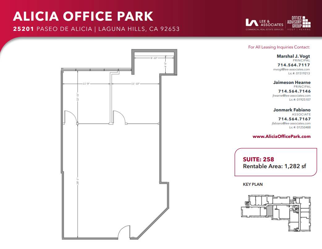 25231 Paseo de Alicia, Laguna Hills, CA for lease Floor Plan- Image 1 of 1