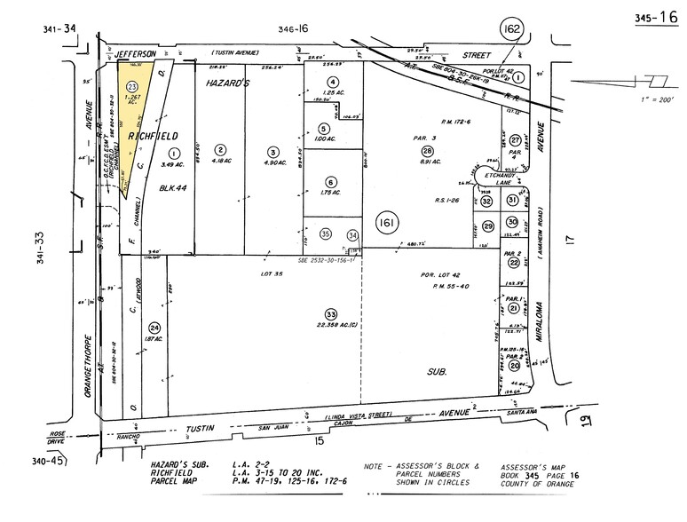 1515 North Jefferson, Anaheim, CA for lease - Plat Map - Image 2 of 3