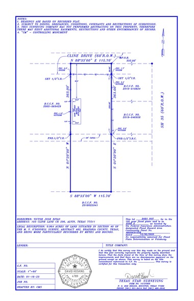 103 Cline Dr, Alvin, TX for sale - Site Plan - Image 2 of 2