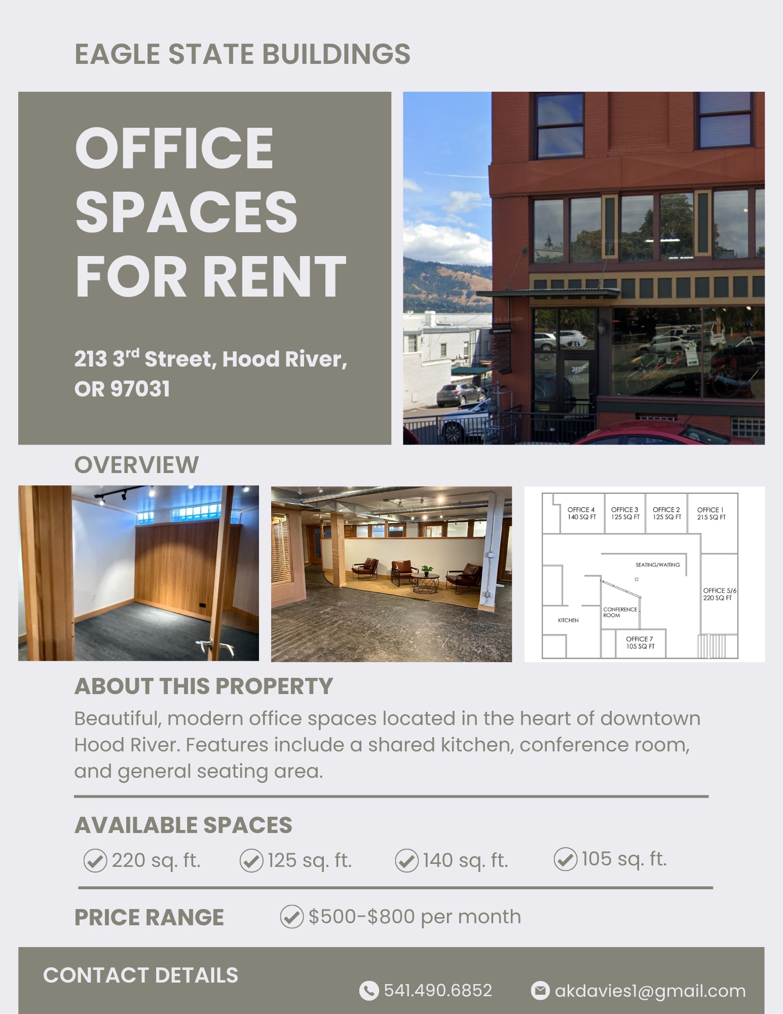 213 3rd St, Hood River, OR for lease Interior Photo- Image 1 of 1