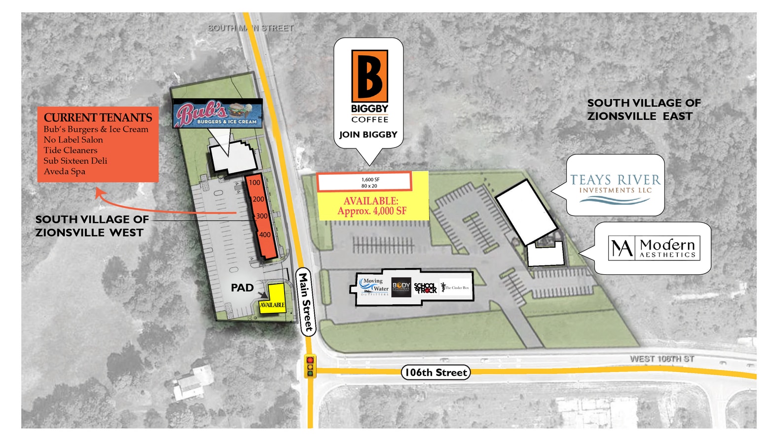 106th & Main Street South Village Shops, Zionsville, IN 46077 South