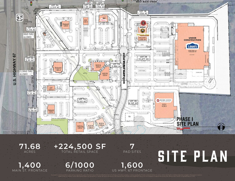Main Street Towne Crossing - Midlothian, TX - SEC, Midlothian, TX for lease - Site Plan - Image 1 of 8