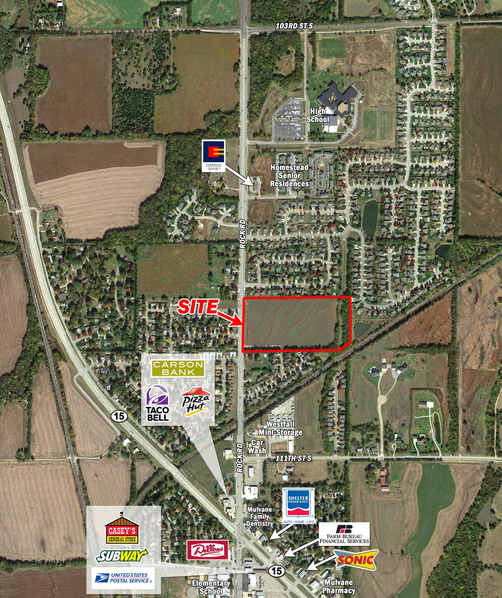 Rock Rd & 111th St South, N Of NE/c, Mulvane, KS 67110 Land for Sale