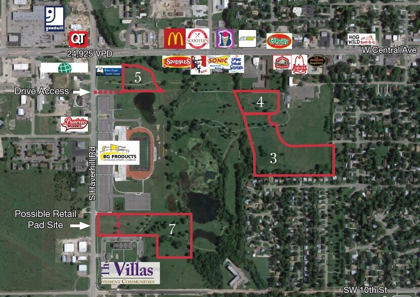 W Central & Haverhill Ave, El Dorado, KS for sale - Aerial - Image 1 of 1