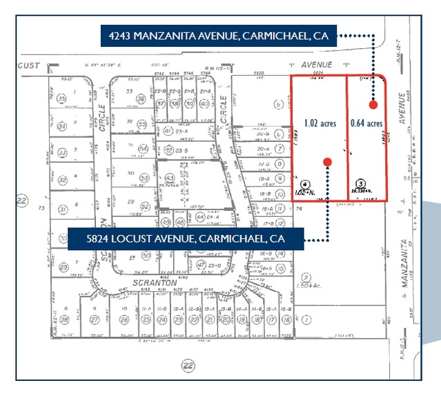 4243 Manzanita Ave, Carmichael, CA for sale - Plat Map - Image 2 of 3