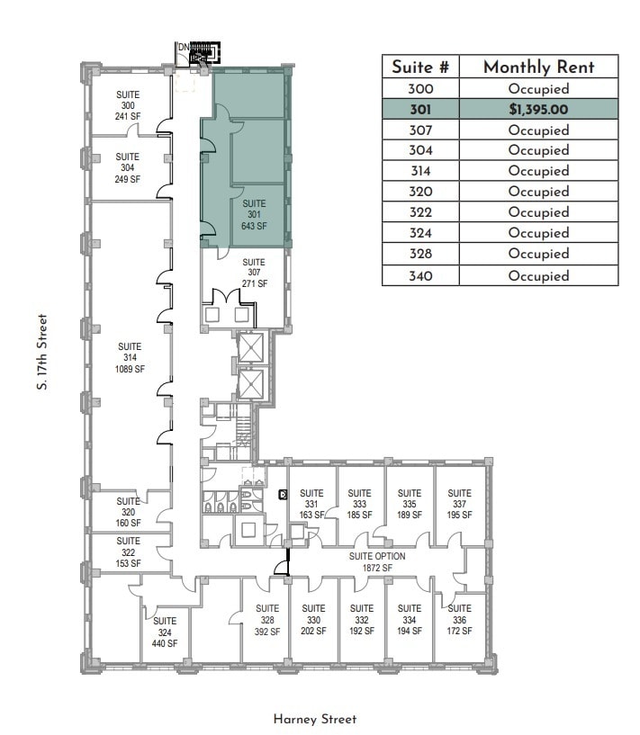 319 S 17th St, Omaha, NE for lease Floor Plan- Image 1 of 1