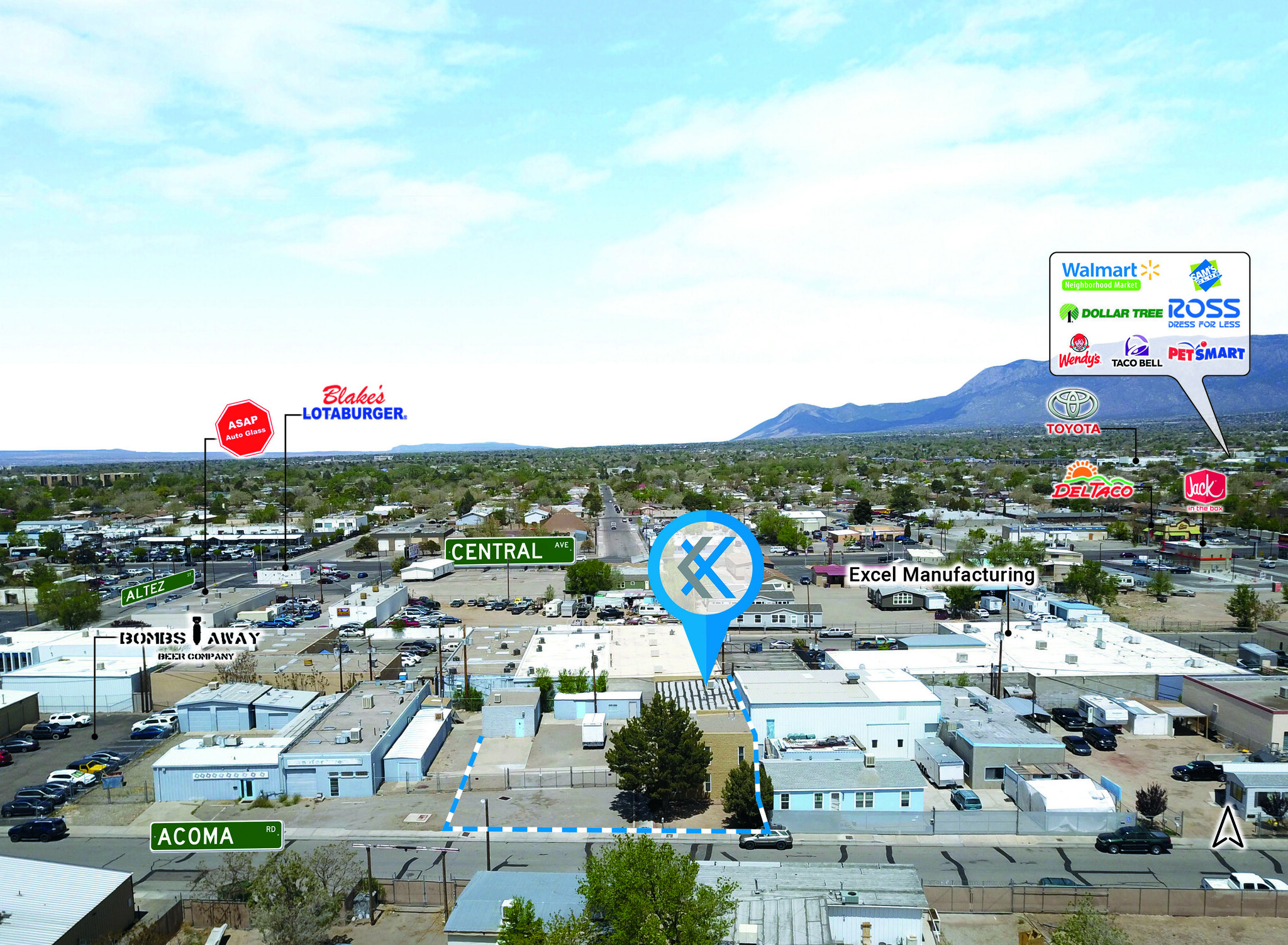 9901 Acoma Rd, Albuquerque, NM for sale Aerial- Image 1 of 1