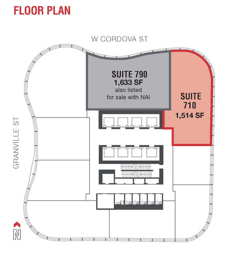 320 Granville St, Vancouver, BC V6B 0G5 - Unit 710 -  - Floor Plan - Image 1 of 1