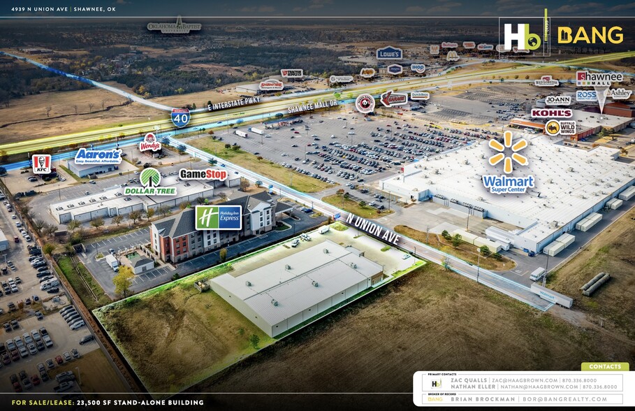 4939 N Union Ave, Shawnee, OK for lease - Aerial - Image 2 of 5