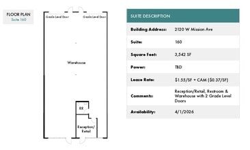 2120 W Mission Rd, Escondido, CA for lease Floor Plan- Image 2 of 2