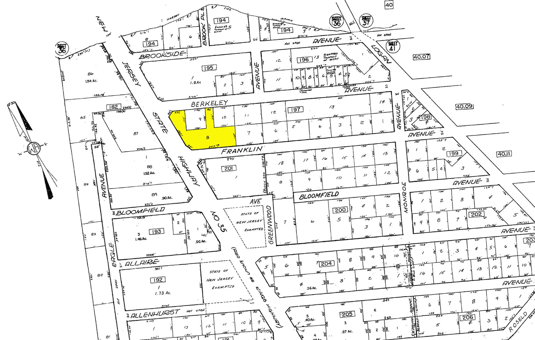 1405 State Route 35, Ocean, NJ for sale Plat Map- Image 1 of 1