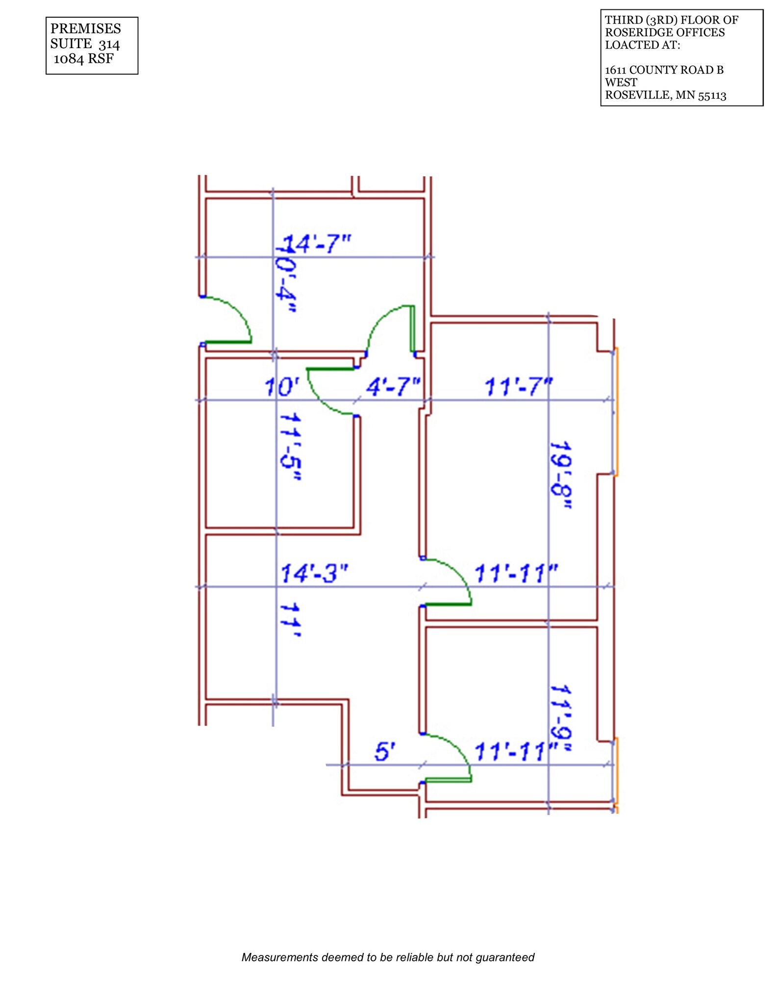 1611 W County Road B, Roseville, MN for lease Floor Plan- Image 1 of 1