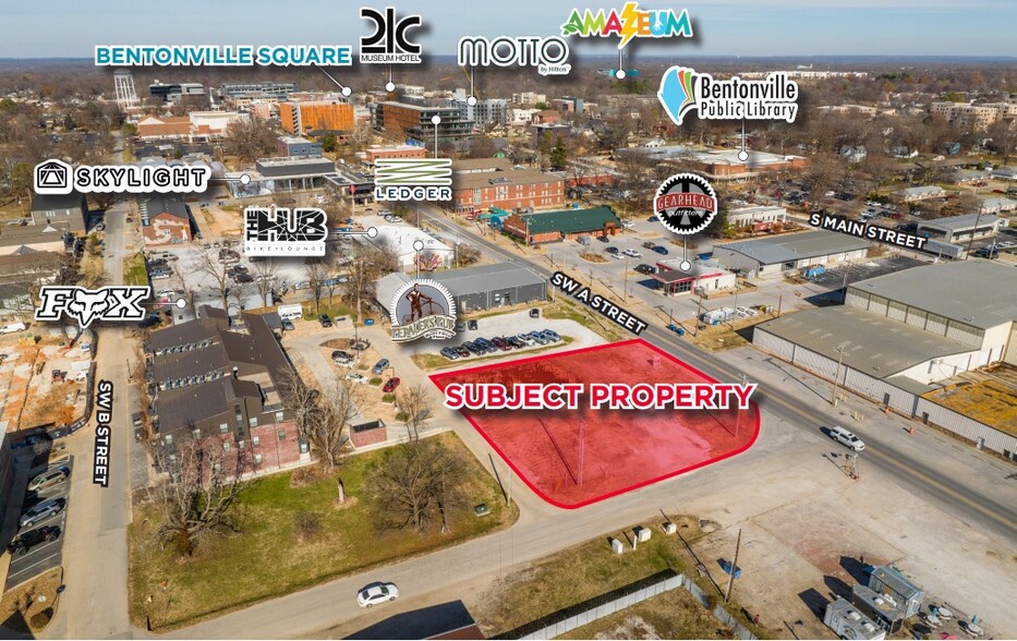 508-510 SW A St, Bentonville, AR for lease - Aerial - Image 2 of 2