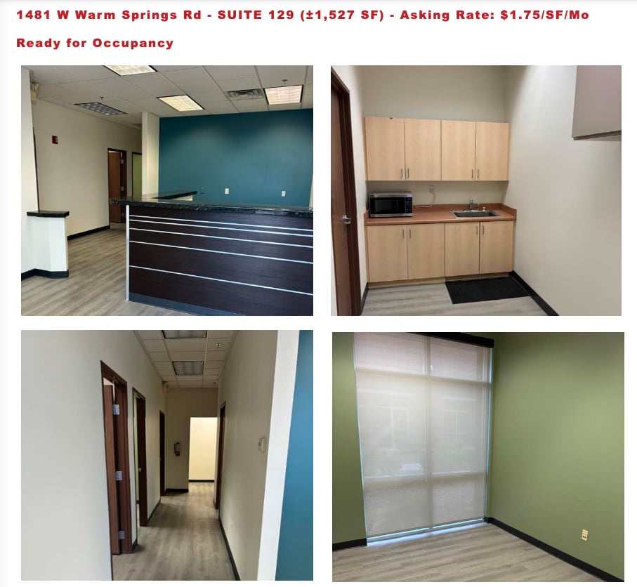 1481 W Warm Springs Rd, Henderson, NV for lease Interior Photo- Image 1 of 1