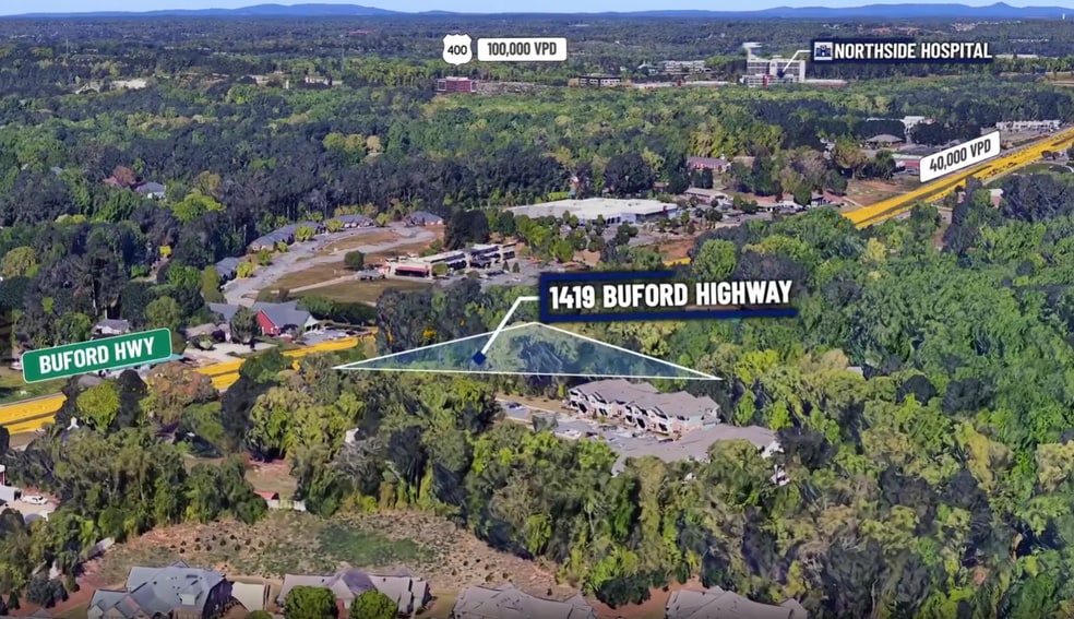 1419 Buford Hwy, Cumming, GA for sale - Aerial - Image 2 of 8