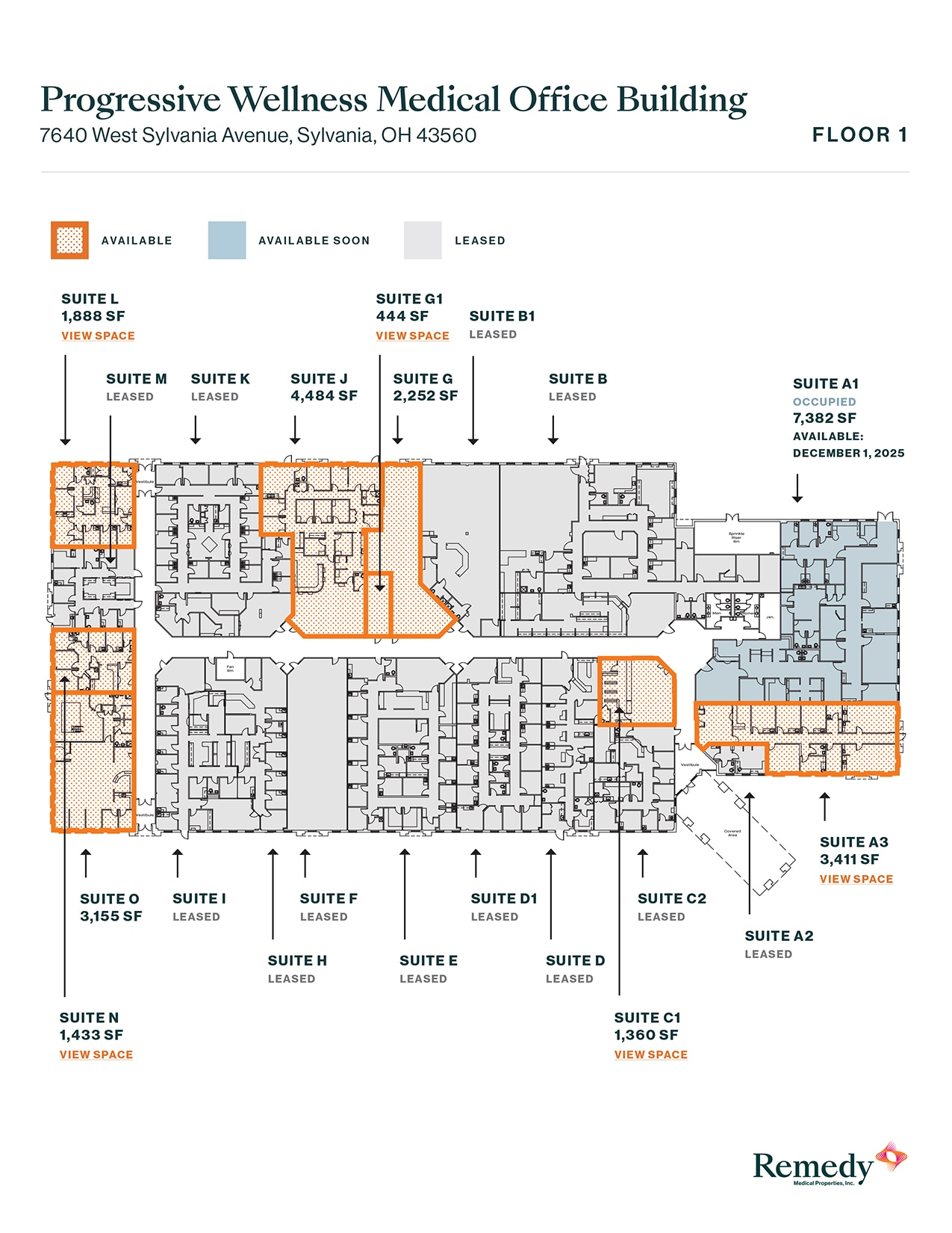 7640 Sylvania Ave, Sylvania, OH for lease Floor Plan- Image 1 of 2