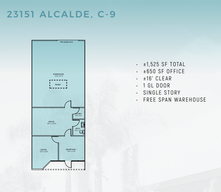 23151 Alcalde Dr, Laguna Hills, CA for lease Floor Plan- Image 1 of 1