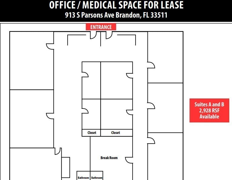 911-917 S Parsons Ave, Brandon, FL for lease Floor Plan- Image 1 of 1
