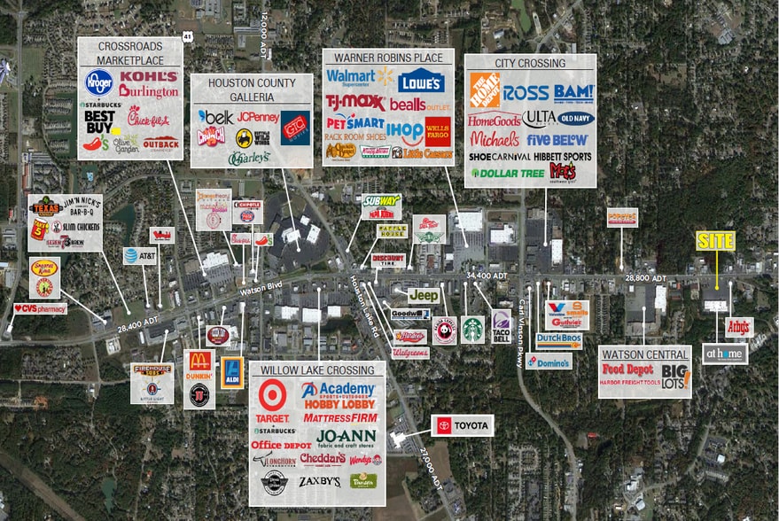Watson Blvd, Warner Robins, GA for lease - Aerial - Image 1 of 3
