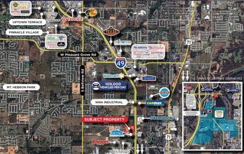 411 N Goad Springs Rd, Lowell, AR - AERIAL  map view